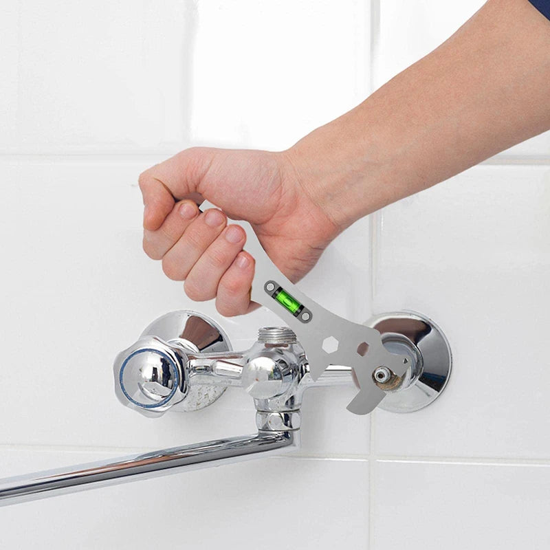 Multifunctional Bend Angle Leveling Wrench - Shower Faucet Universal Repair Tool for Bathroom Installation & Maintenance