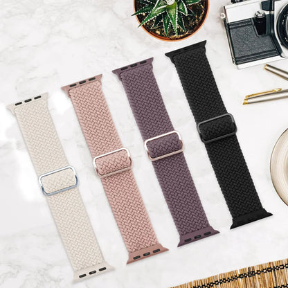 Nylon Strap for Apple Watch Ultra 2 – 49mm, 45mm, 44mm, 41mm, 40mm, 38mm Elastic Braided Loop Bracelet for Series 9, 8, 7, 6, SE, 5, 4