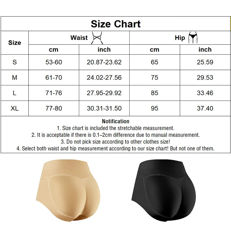 Breathable Padded Panties for Women – Hip Lifter Butt Enhancer, Control Body Shaper, Fake Ass Briefs Underwear