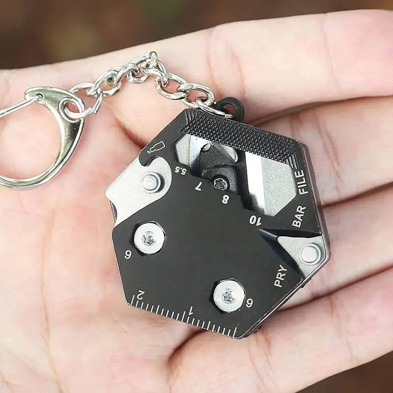 Multifunctional Hexagon Coin Outdoor EDC Tool - Folding Coin Knife Keychain with Screwdriver, Pocket Mini Coltello Gear