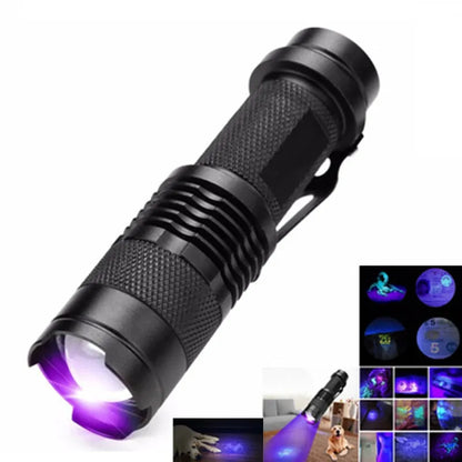 UV LED Portable Flashlight 395nm | Black Light Wavelength Violet Flashlight | Pet Urine & Scorpion Detector Torch