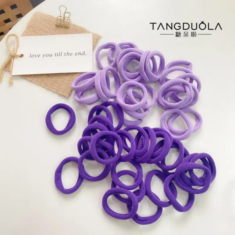 10Pcs Elastic Rubber Band Hair Ties | Seamless Gradient Colorful Rope Rings Scrunchies | Cute Ponytail Accessories for Girls