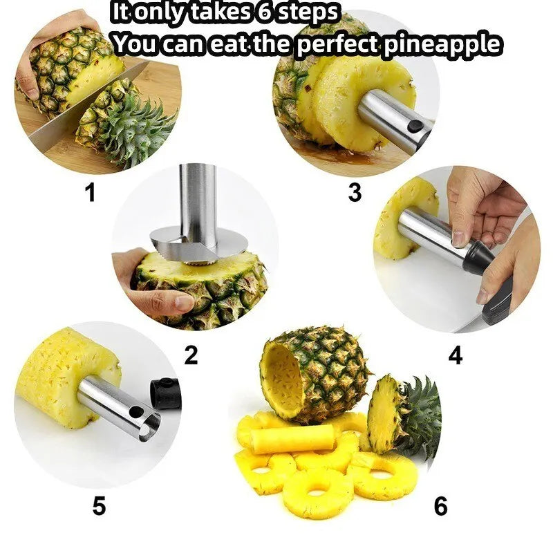 Pineapple Slicer Peeler: Stainless Steel Fruit Tool for Easy Cooking - Kitchen Accessory & Gadget (1 Piece)