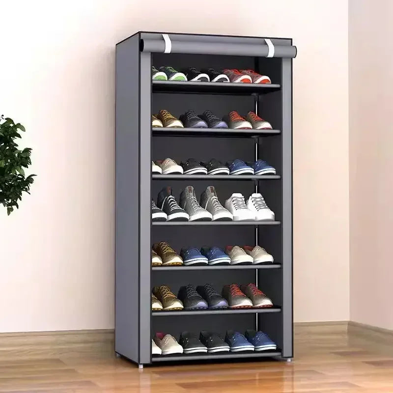 Multilayer Dustproof Shoe Rack - Minimalist Nonwoven Shoe Cabinet Organizer for Space-Saving Home Storage