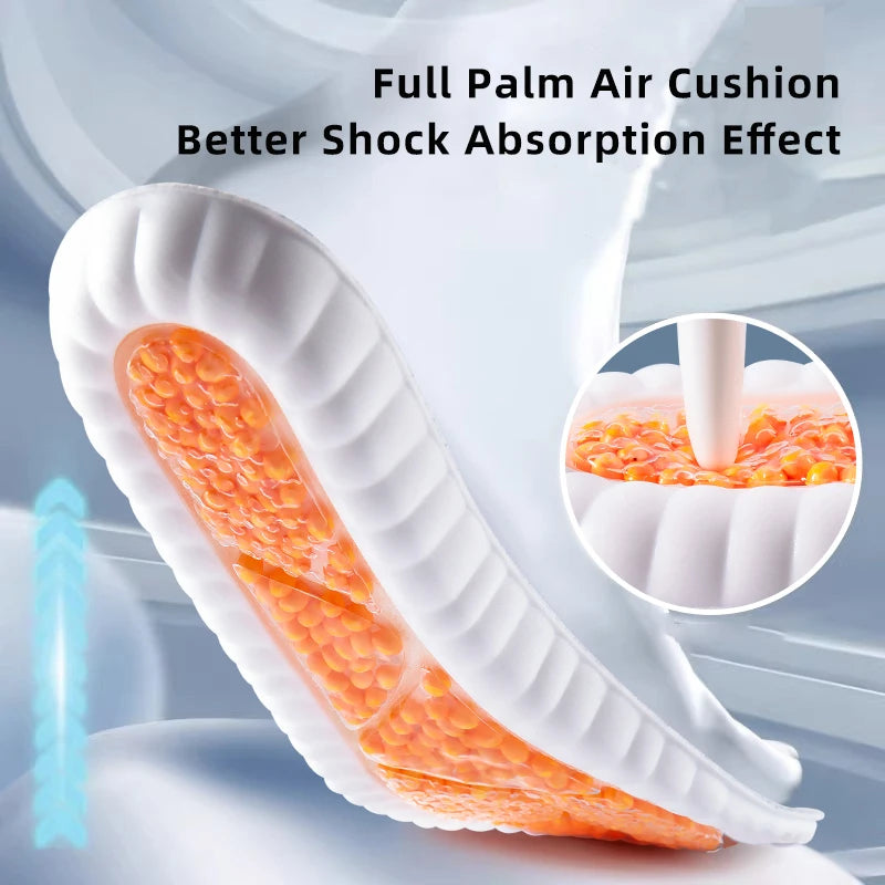 High-Elasticity Sport Insoles: Triple Shock Absorbing Pad with PU Memory Foam Air-Cushion - Super Soft Sneaker Soles