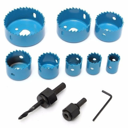 11pcs Hole Saw Cutting Set: Tools for Wood, Metal Alloys Circular Round - Sizes 19-64mm with Handy Case