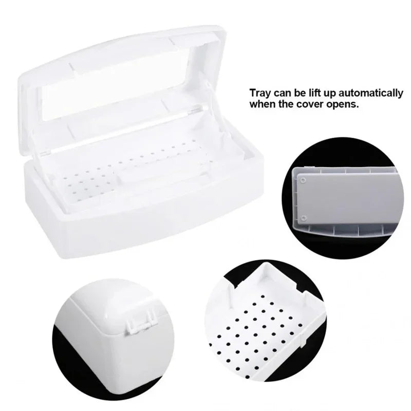 Professional Nail Sterilizer Tray: Disinfection Box for Clean Manicure Tools - Salon-Quality Nail Art Equipment Cleaner and Sanitizing Solution