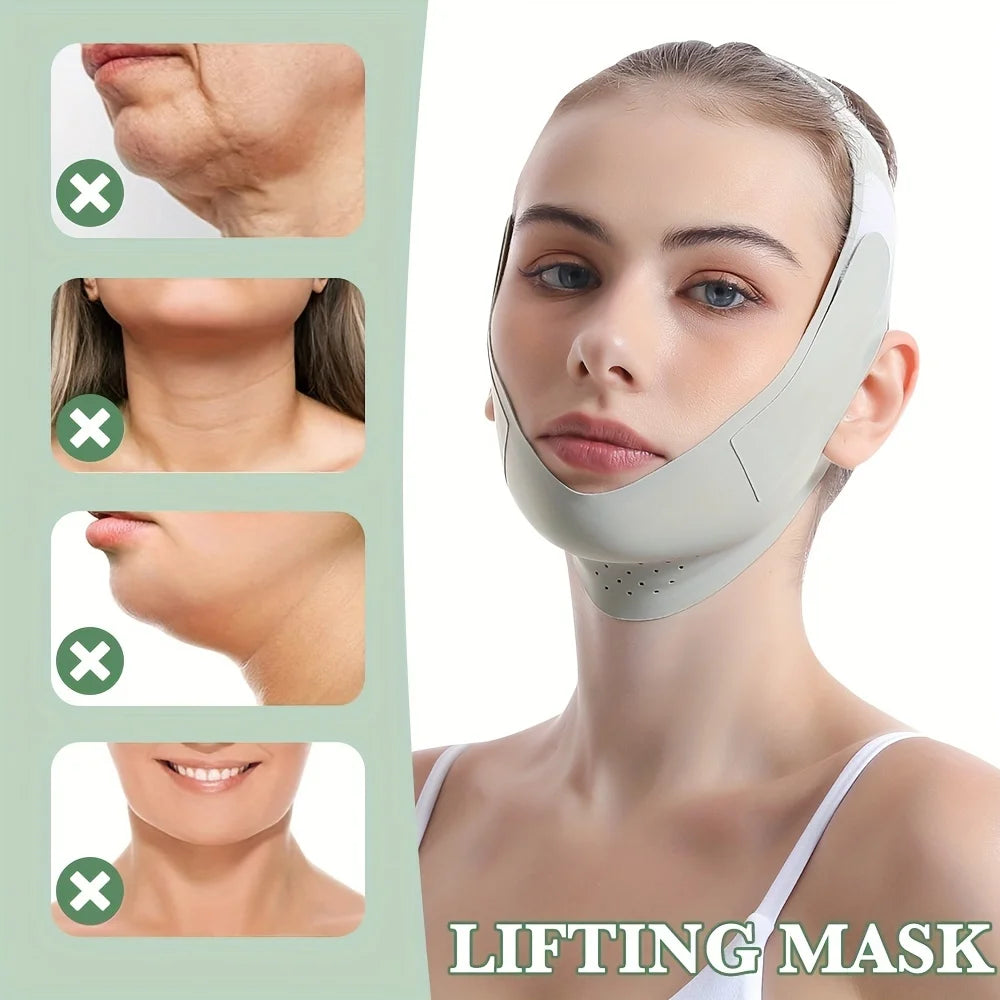 Reusable Face Slimming Bandage: V Line Shaper for Women - Chin Cheek Lift Up Belt, Facial Massage Strap - Beauty Tools for Face Skin Care