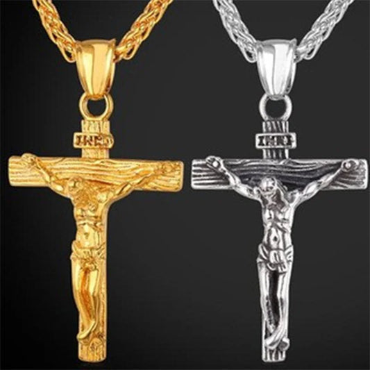 Wu's 2022 Easter Cross Necklace - Retro Hip Hop Clavicle Chain for Men, Popular Fashion Jewelry