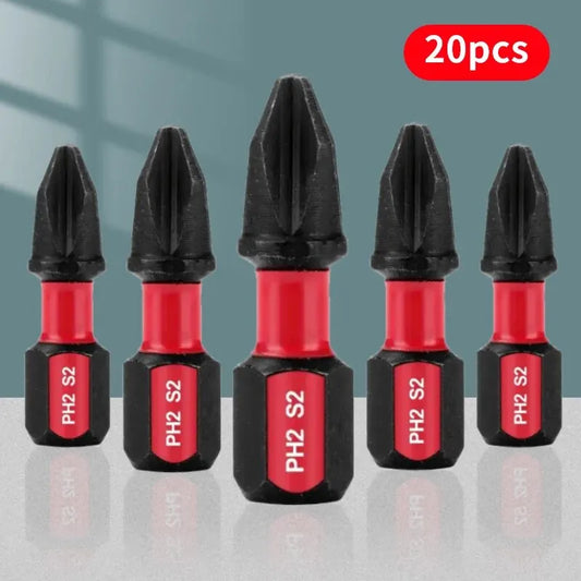 Enhanced Efficiency: 20 PCS Strong Magnetic Screwdriver Head Set - High Hardness, Anti-Slip Short Cross Heads for Hand or Electric Screwdrivers