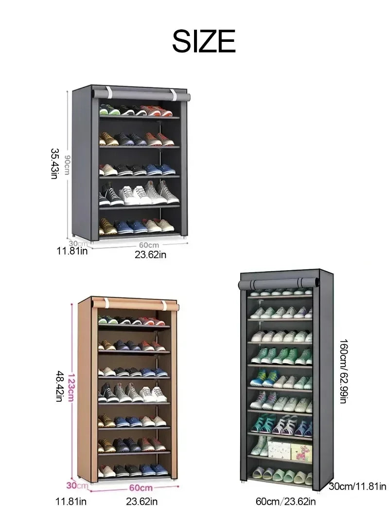 Dustproof Multilayer Shoe Storage Rack - Nonwoven Organizer Cabinet for Home, Hallway, and Space-Saving Shelves