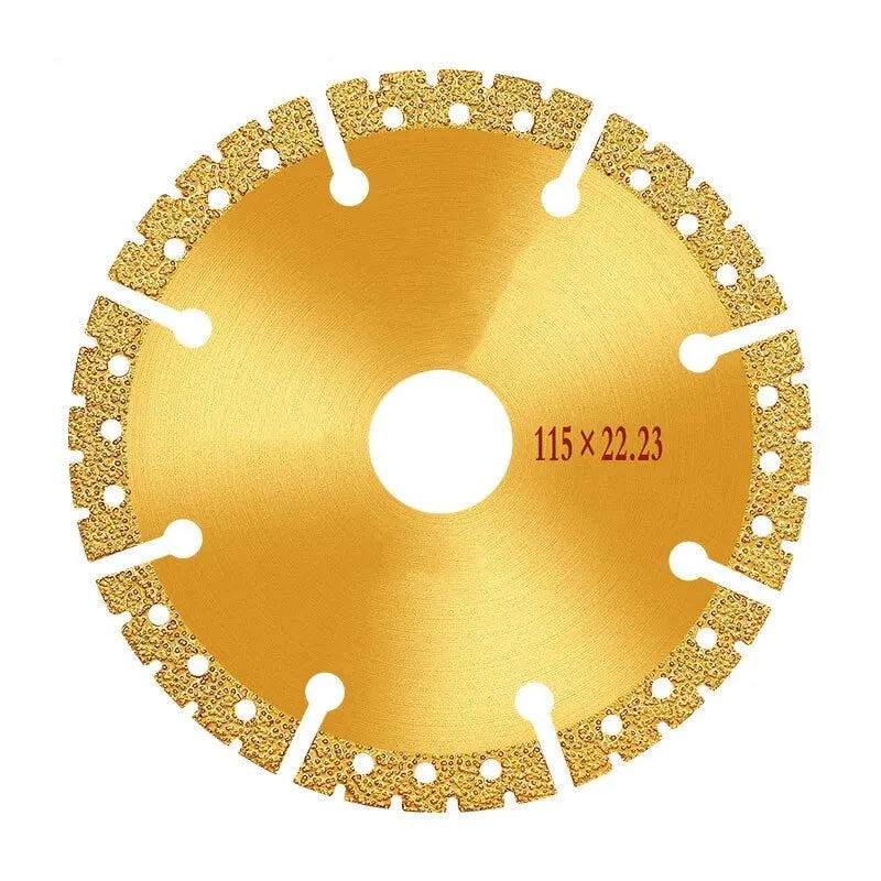 4.5 Inch Vacuum Brazed Diamond Yellow Saw Blade - Multi-Purpose Tool for Steel, Metal, Stone, Cast Iron, and Aluminium