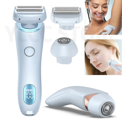 Electric Razors for Women - 2 in 1 Bikini Trimmer and Face Shavers, Hair Removal for Underarms, Legs, and Body