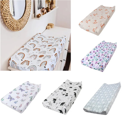 Soft Reusable Changing Pad Cover: Breathable Minky Material with Printing Design - Baby Diaper Pad Sheets Cover