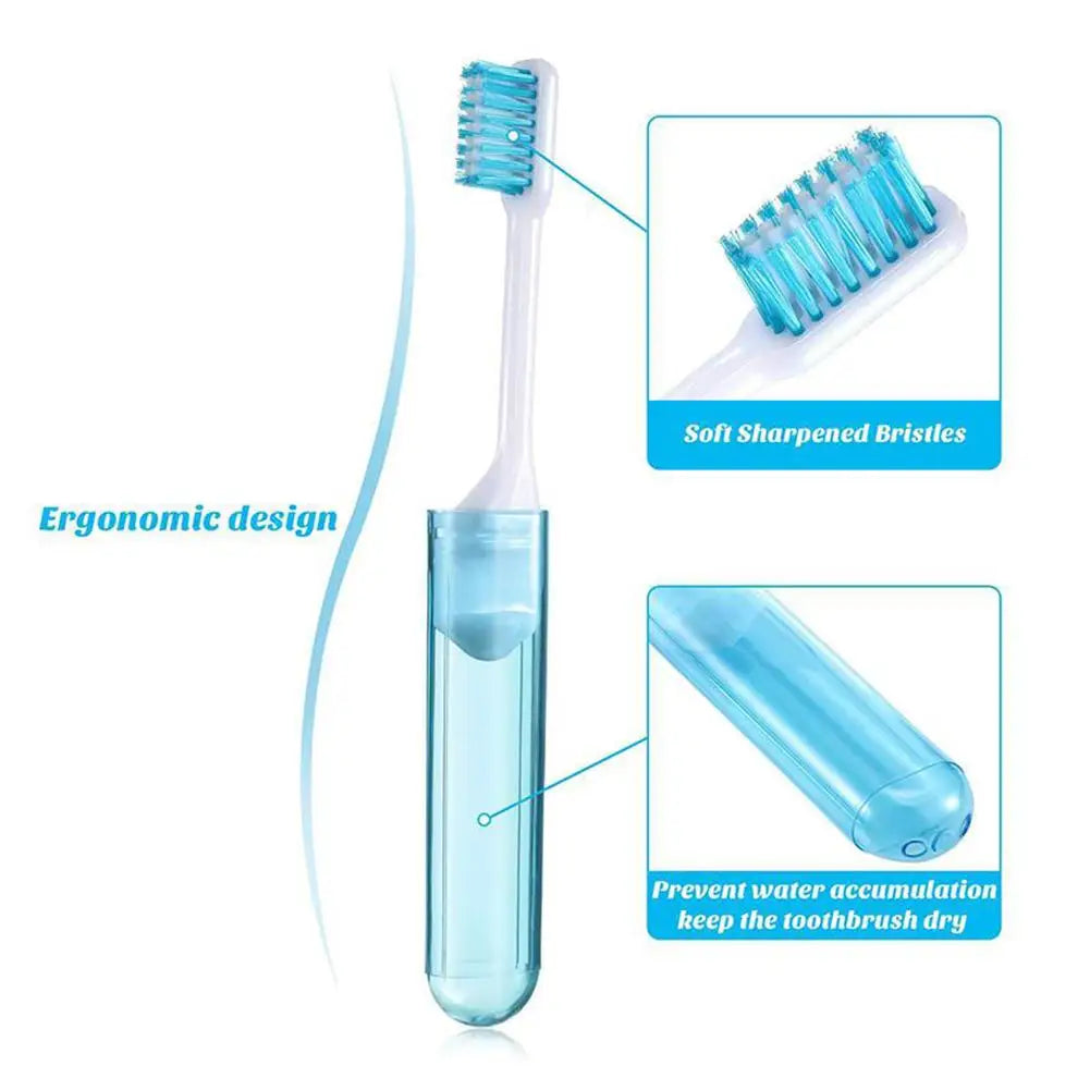 Travel Portable Folding Toothbrush - Super Soft Bristles, Ideal for Camping, Hiking and Outdoor Adventures