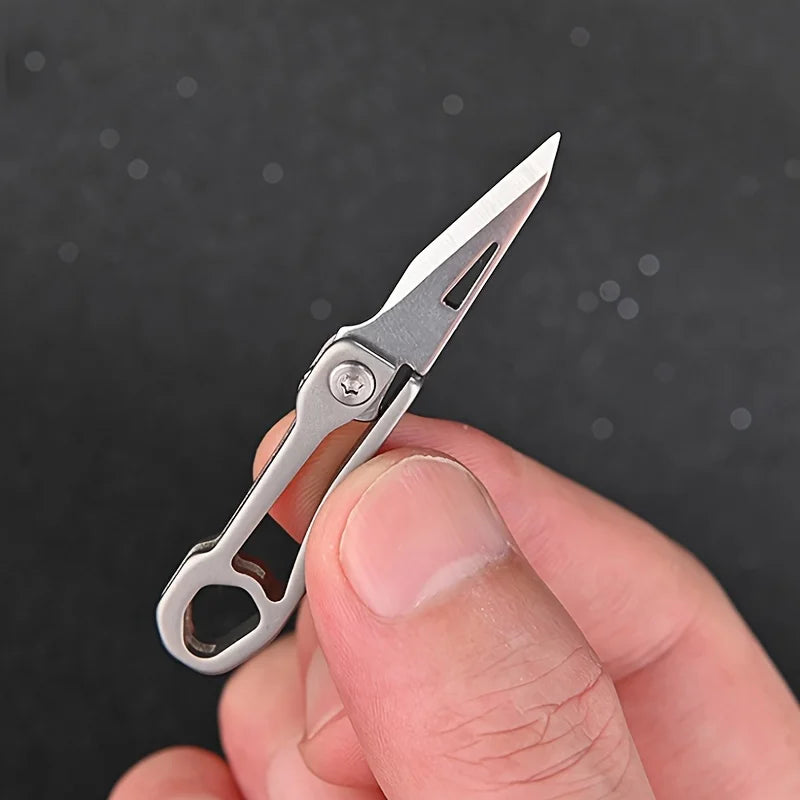 Mini Folding Knife - Sharp Stainless Steel Outdoor EDC Keychain | Portable Unpacking Express Tool and Gift Pendant