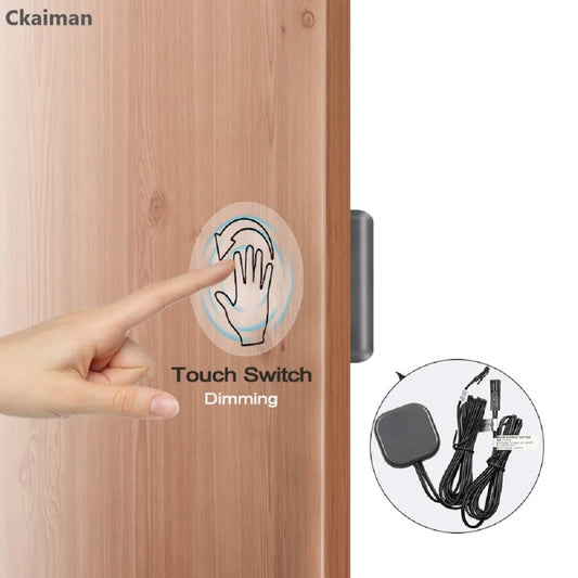 25mm Penetration LED Touch Sensor Switch | DC12V/24V 5A | Dimmable & Color Adjustable | Hidden Invisible Switch for Wooden Cabinets, Desks, and Furniture