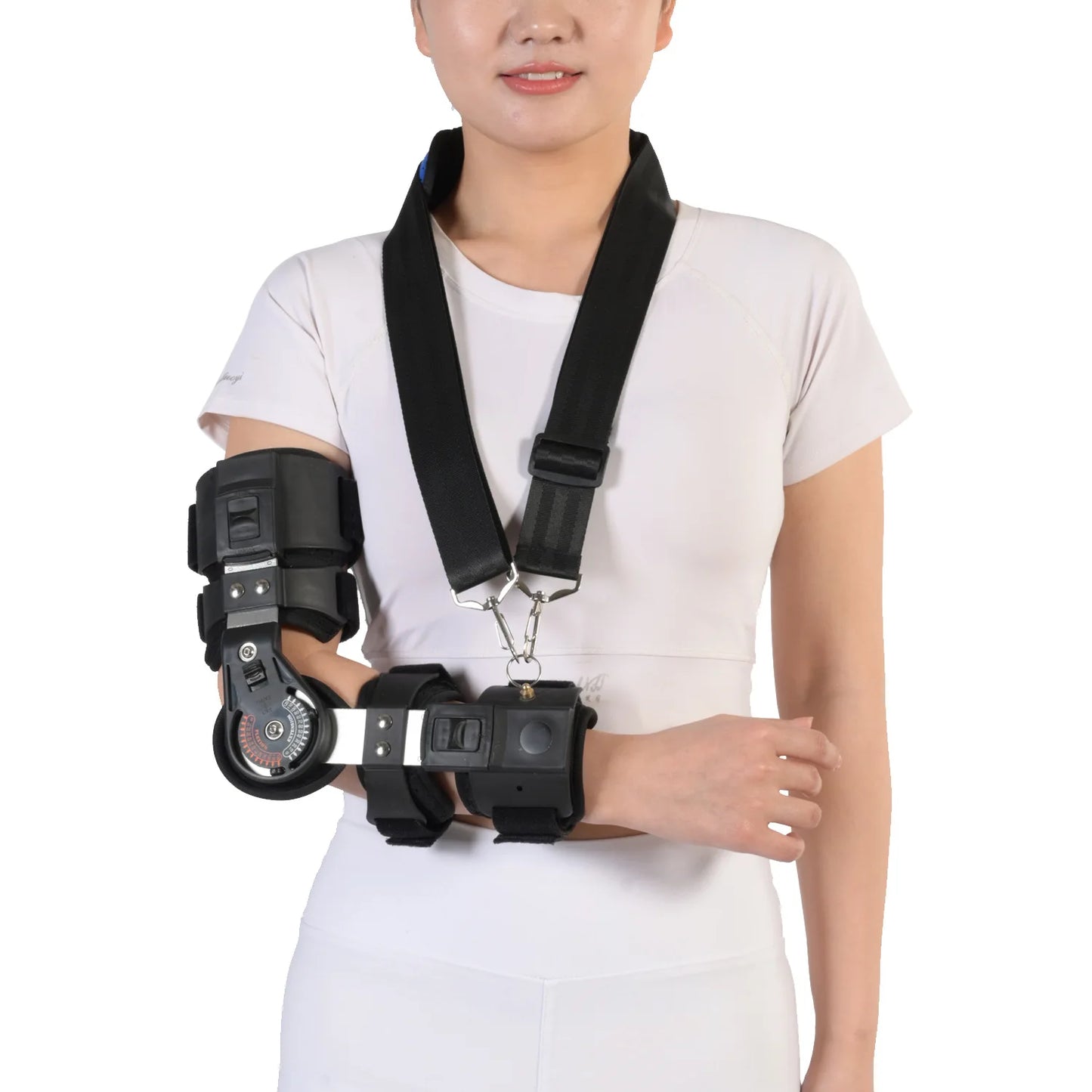 Elbow Joint Fixation Brace - ROM Hinged Shoulder Arm Sling - Forearm Braces Support Splint Orthosis with Band Pad Belt | Unisex