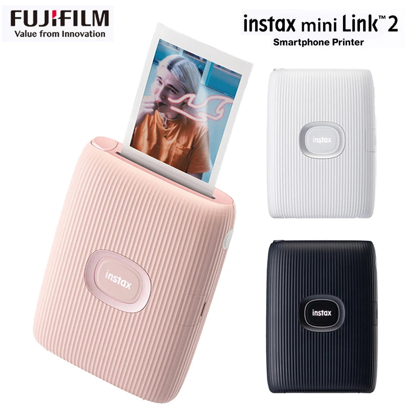 Original Fujifilm Instax Mini Link 2 Printer | Instax Photo Camera Printers | Optional 20/40 Sheet Instax Mini White Film