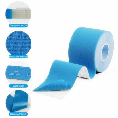 2pcs Waterproof Kinesiology Tape for Sports Recovery & Pain Relief - Athletic Strapping for Gym, Tennis & Muscle Relief