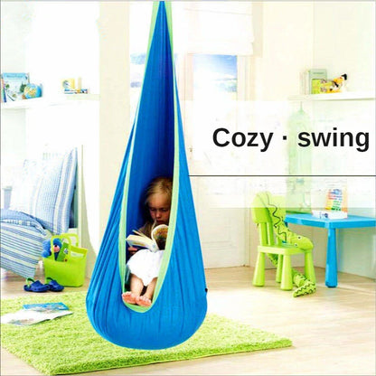 New Portable Children's Hanging Chair: Parachute Cloth Swing Bed with Inflatable Cushion - Indoor & Courtyard Model