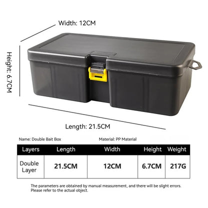 PRO BEROS Fishing Tackle Box - Waterproof Double Layer Plastic Lures Hook Minnow Bait Storage Case, Multifunctional Fishing Tool