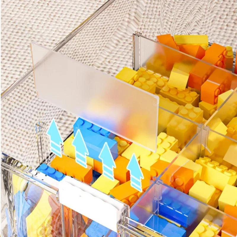 Adjustable Transparent Building Block Storage Box: Durable Carrying Casket for Small Particle LEGO Jigsaw Puzzle - Convenient Storage Solution