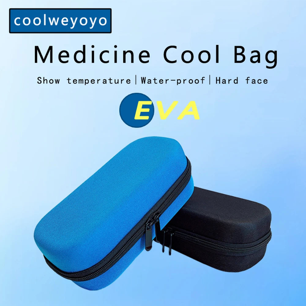 Medical Cooler Travel Pouch - EVA Insulin Pen Case for Diabetes, Drug Freezer Box with 4 Ice Packs for Cooling Storage