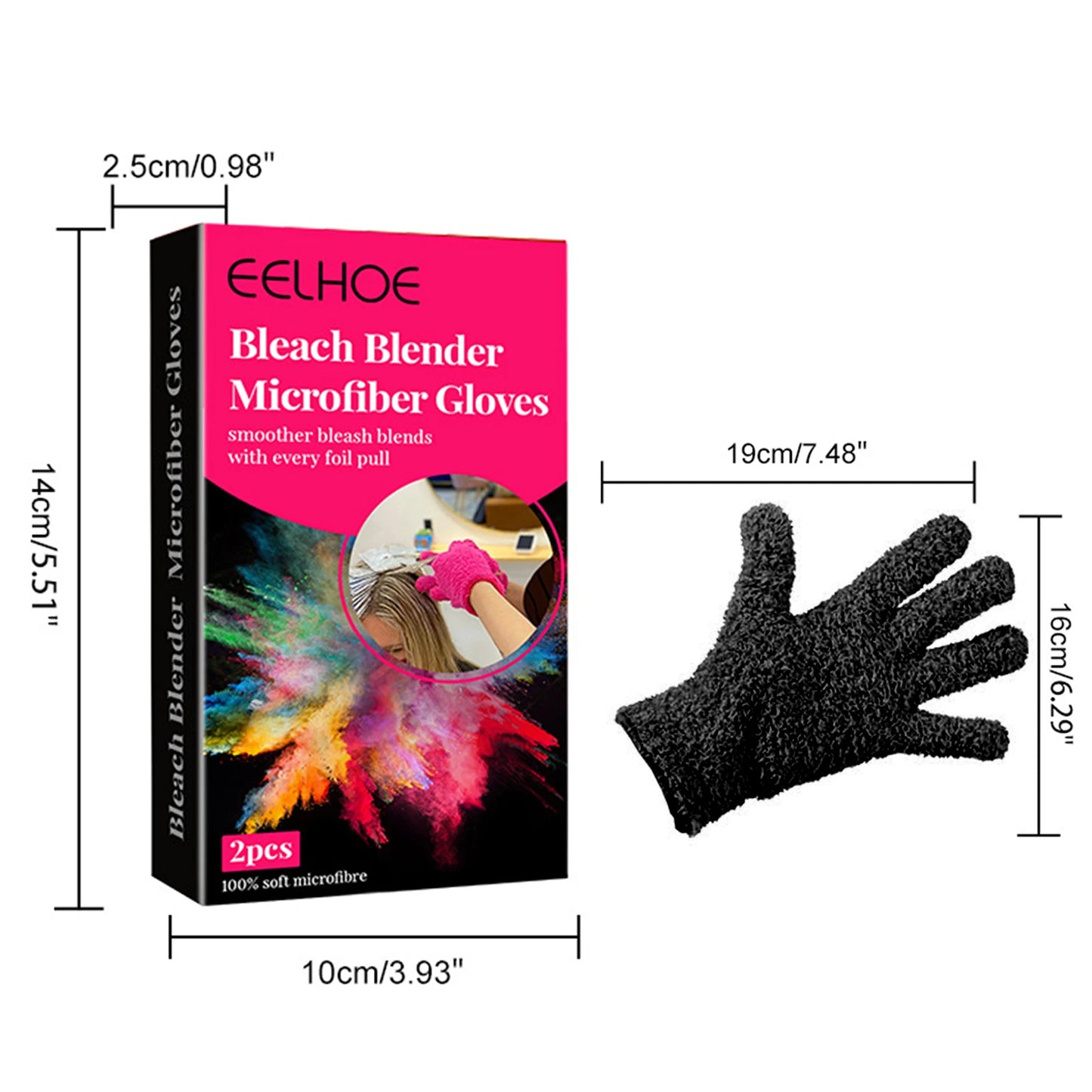 Heat Resistant Nylon Bleach Gloves for Hair Straightening, Curling - Hairdressing Finger Glove Salon Styling Tools