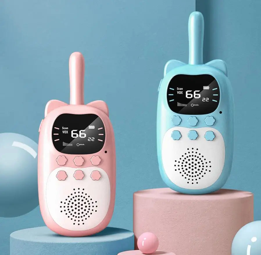 2PCS Kids Walkie Talkies - Rechargeable 1000mAh Handheld Radio, 3km Range, 0.5W Interphone, Perfect Children’s Toy and Birthday Gift