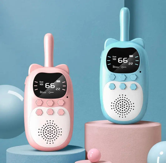 2PCS Kids Walkie Talkies - Rechargeable 1000mAh Handheld Radio, 3km Range, 0.5W Interphone, Perfect Children’s Toy and Birthday Gift