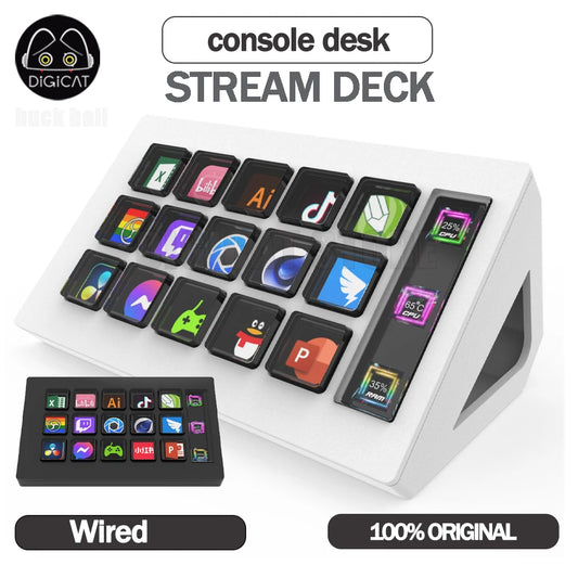 StreamDeck Mini Visual Keyboard LCD Button - 15 Keys Live Content Creation Controller Custom Button - Compatible with Windows/MacOS - Keyboard Gift