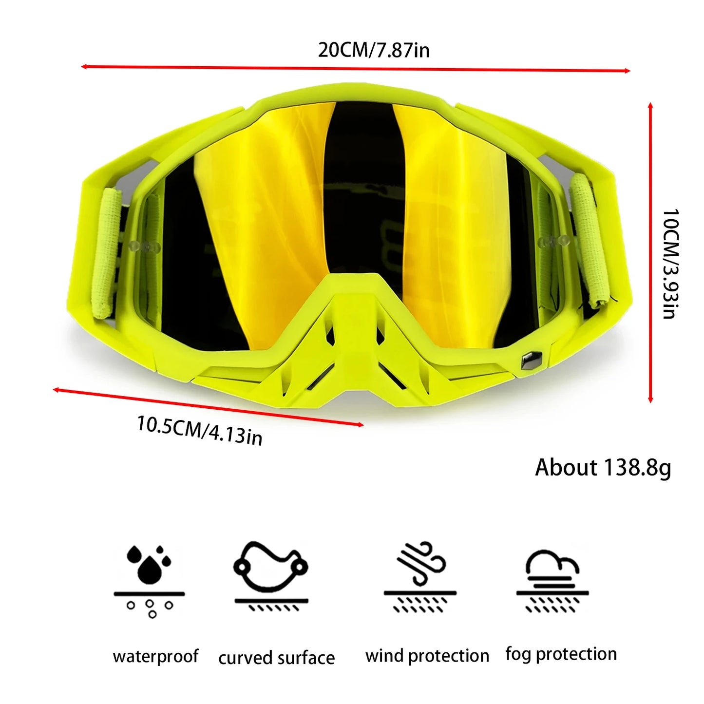 NAFEIB Motocross Glasses – Motorcycle Sunglasses for Men – Windproof Protection for MTB, ATV, Skiing, Cycling, and Off-Road Racing