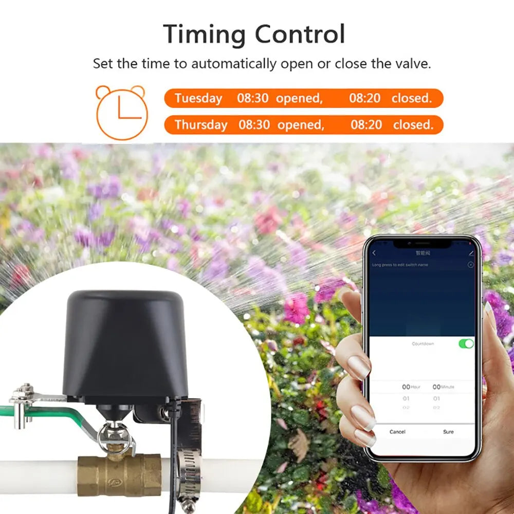 Smart WiFi Gas Valve with Manual Control - Alexa-Compatible Automatic Gas Shut-Off Controller