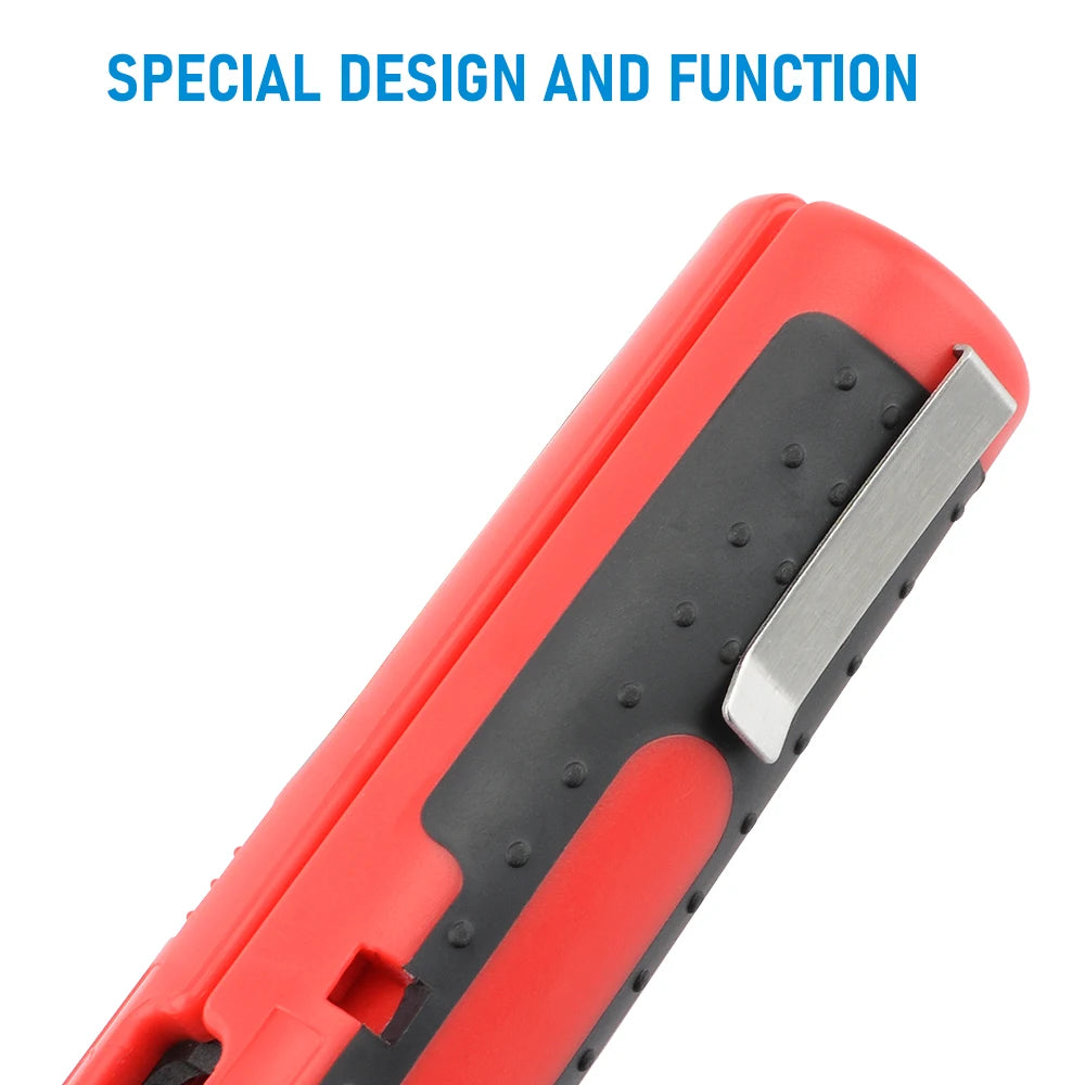 Multifunctional Cable Wire Stripper Cutter Pliers - Portable Anti-Skid Handle Hardware Tool with Strip Pen Clip