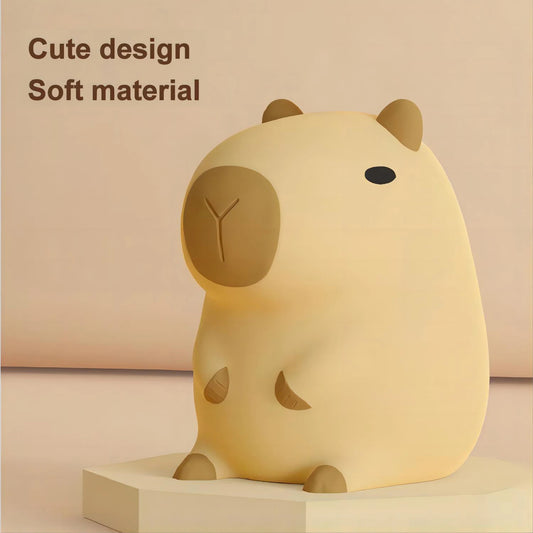 Cartoon Capybara Silicone Night Light: Cute USB Rechargeable Lamp with Timing and Dimming - Perfect for Children's Room Decor