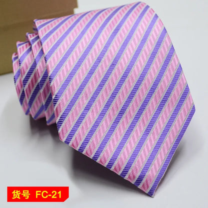 Men's Ties in 67 Styles - Solid, Stripe, and Floral Jacquard Neckties, 7-8cm Wide - Perfect for Daily Wear, Weddings and Gifts