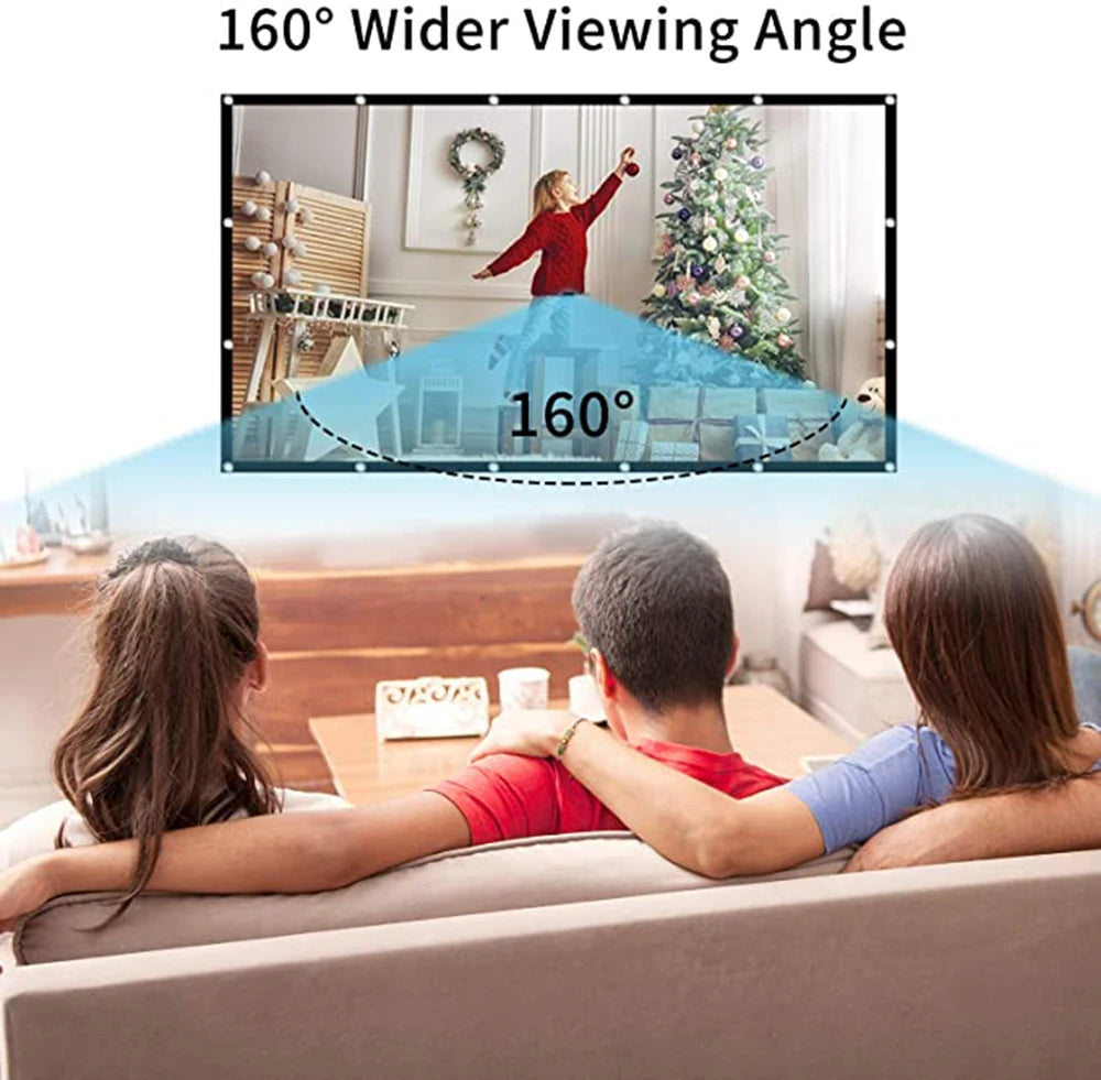 Simple Foldable Projection Screen | 60-150 Inch Options | 16:9 Ratio | Outdoor Full HD 2K 4K Projector Screen