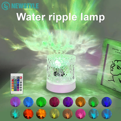 Dynamic Ocean Wave Night Light – Rotating Water Ripple Projector with 16 Color Options and Remote Control for Parties