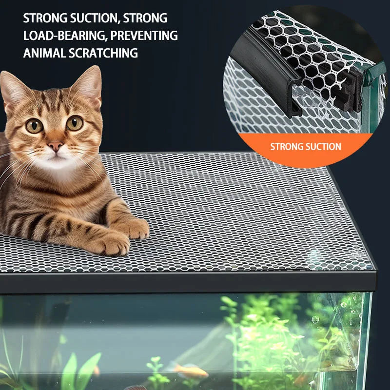 Invisible Magnetic Fish Tank Anti-Jump Net - Suction Sea Tank Escape Cover for Secure Enclosure