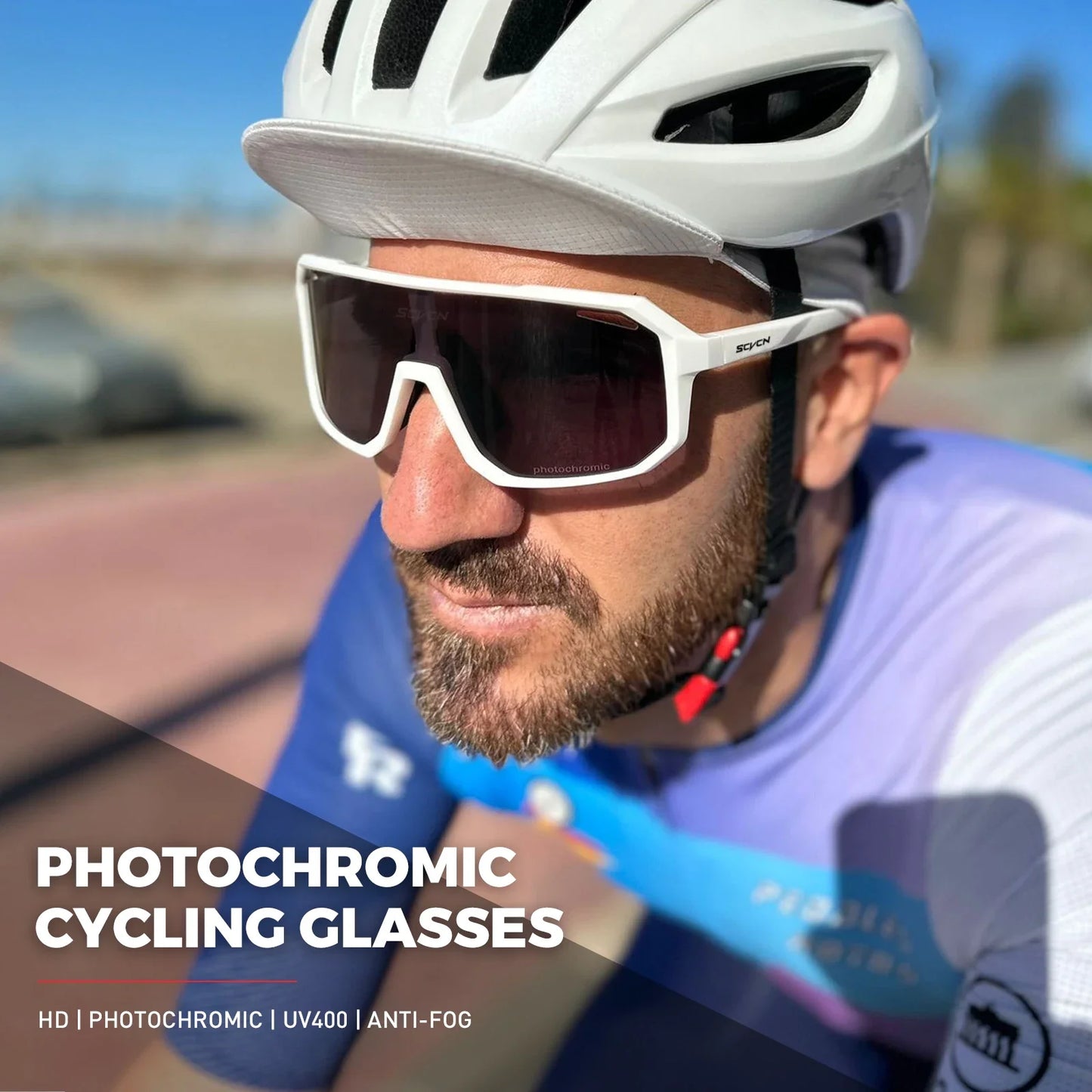 SCVCN Photochromic Cycling Sunglasses UV400 – MTB & Road Bike Goggles for Men & Women