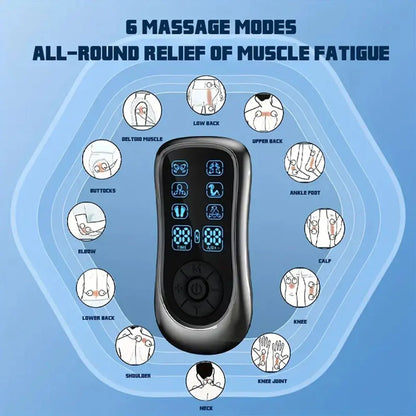 Professional EMS Electric Muscle Stimulation Tens Unit: Pulse Impulse Mini Massager - 6 Modes for Full Body Physiotherapy