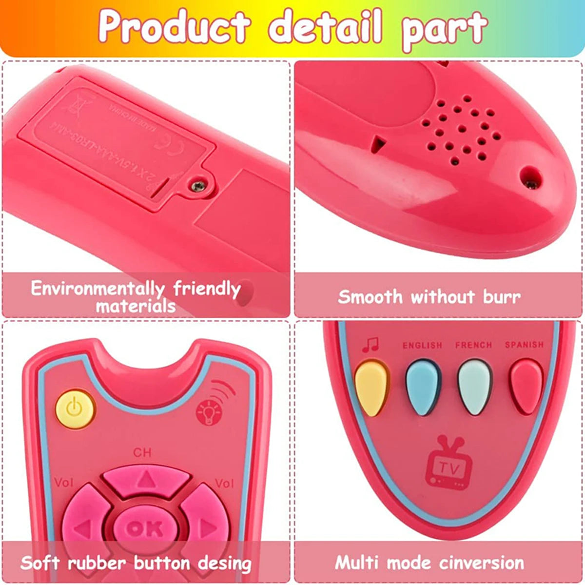 Music Mobile Phone and TV Remote Control Toy - Early Educational Electric Learning Gift with Numbers and English for Newborns