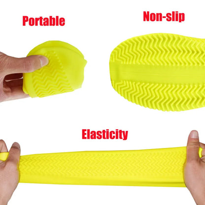 Waterproof Non-Slip Silicone Shoe Covers - High Elastic, Wear-Resistant, Unisex Rain Boots, Reusable for Outdoor Rainy Days