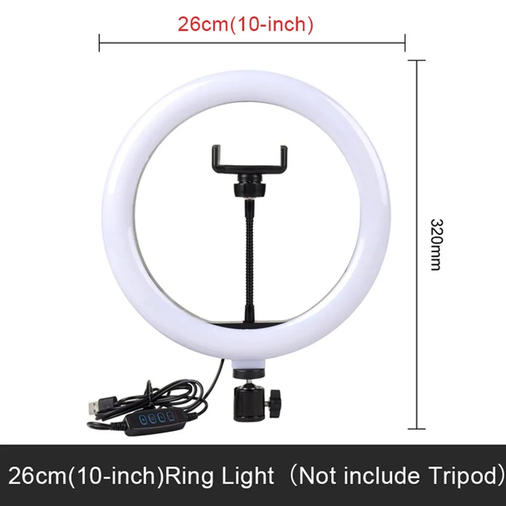 10-inch Selfie Ring Light: LED Ring Lamp for Photography, Video Recording, Live Broadcast - Fill Light for Selfies and Videos