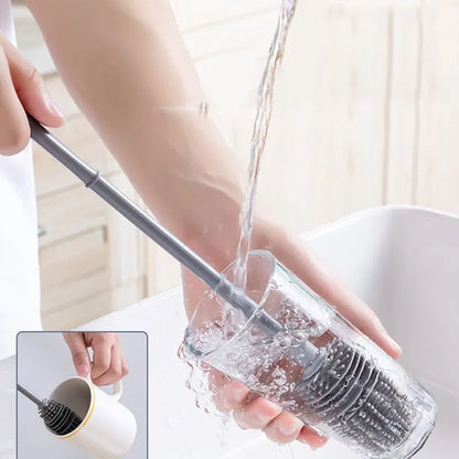 Long Handled Silicone Bottle Brush - Household Multifunctional Cleaning Tool for Insulation Cups