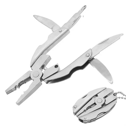 Portable Stainless Steel Multi-Tool Pliers Knife - Keychain Screwdriver and Multi-Function Tool for Outdoor Use