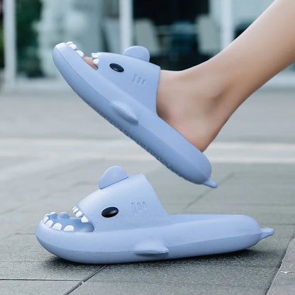 Summer Shark Fun: New Women's Slides & Men's Flip Flops - Bathroom Home Anti-Skid Flat Shoes, Outdoor Children's Sandals