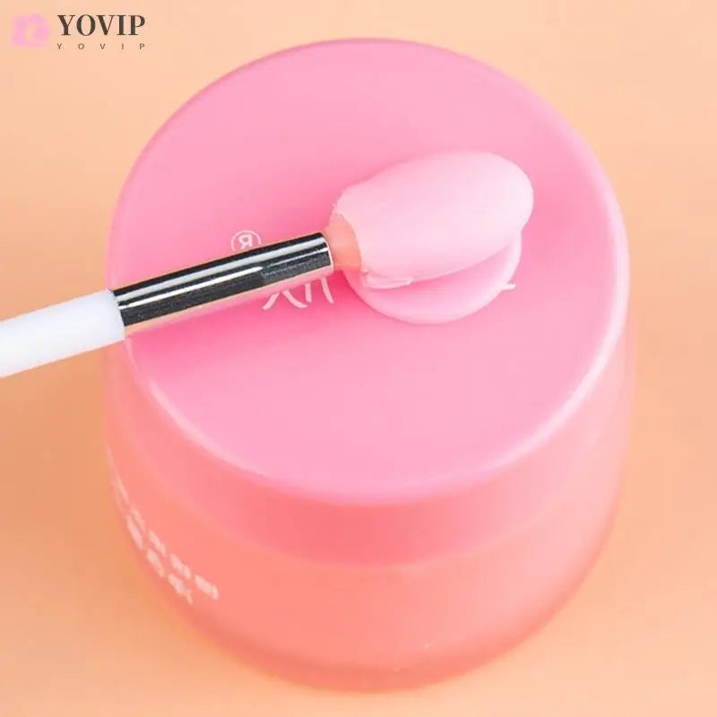 Silicone Lip Balm Brush with Sucker Dust Cover: Cosmetic Makeup Tool for Lip Masks, Lipstick Application - Includes Storage Box - 1 Piece