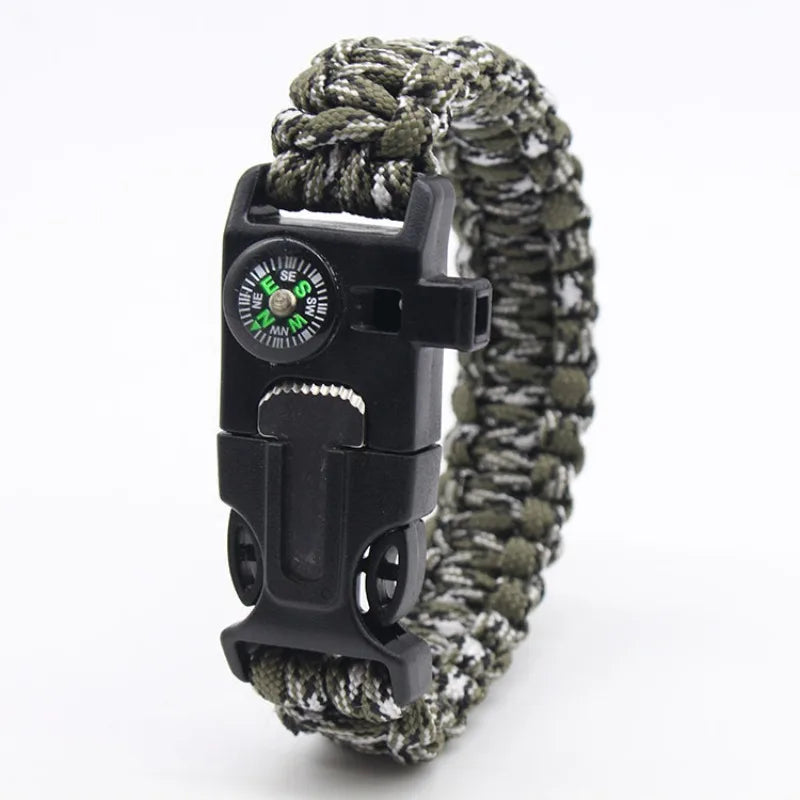 Men's and Women's Paracord Outdoor Survival Bracelet - 3-in-1 Camping, Rescue, Emergency Rope with Compass and Whistle